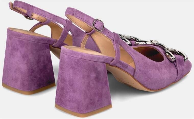 Alma en Pena Vierkante hak gesp schoen Purple Dames