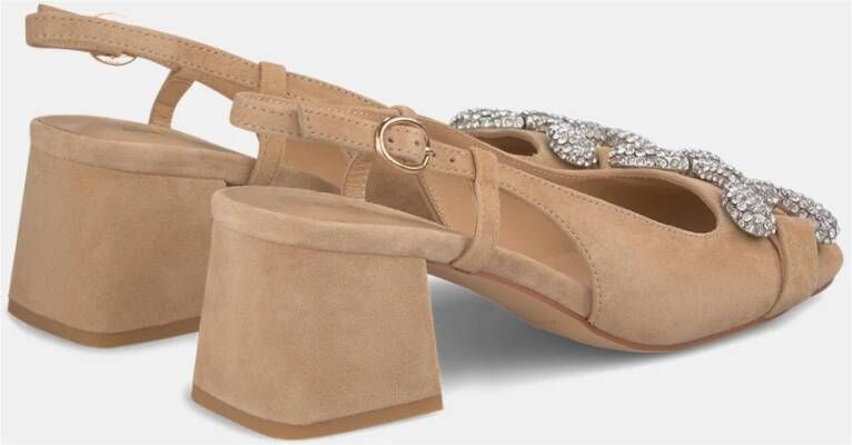 Alma en Pena Vierkante Hak Gesp Schoenen Beige Dames