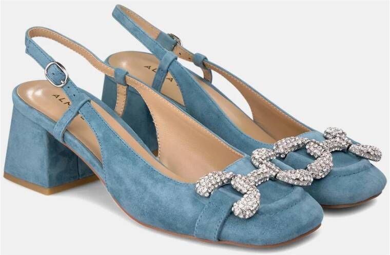 Alma en Pena Vierkante hak gesp schoenen Blue Dames