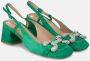 Alma en Pena Vierkante hak gesp schoenen Green Dames - Thumbnail 2