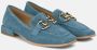 Alma en Pena Vierkante Neus Leren Loafer Blue Dames - Thumbnail 2