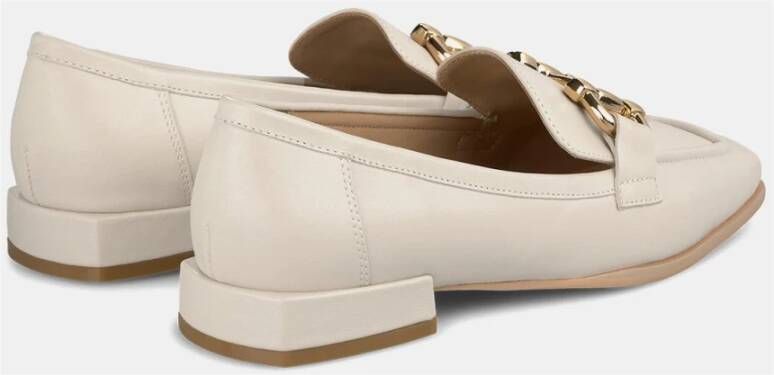 Alma en Pena Vierkante Neus Leren Loafer White Dames