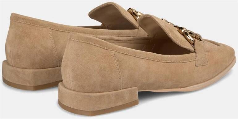 Alma en Pena Vierkante Neus Leren Loafers Brown Dames