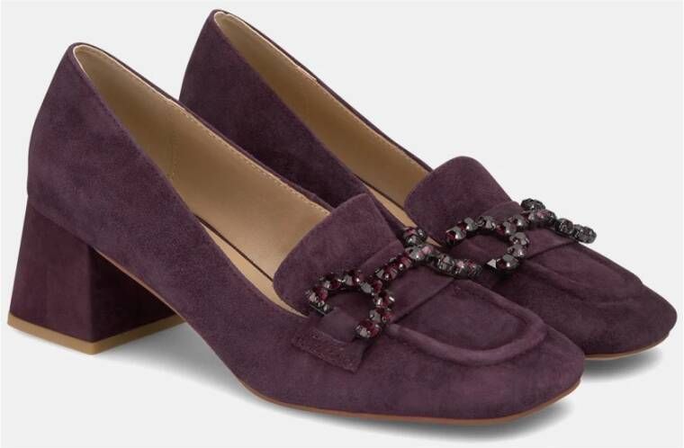 Alma en Pena Vierkante neus strass hoge hak schoen Purple Dames