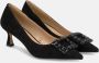 Alma en Pena Vierkante Strass Mid Heel Schoen Black Dames - Thumbnail 2