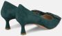 Alma en Pena Vierkante Strass Mid Heel Schoen Green Dames - Thumbnail 3