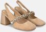 Alma en Pena Vrouwen schoenen met vierkante hak en strass detail Beige Dames - Thumbnail 2