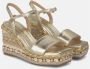 Alma en Pena Wedge Sandaal met Strass Details Yellow Dames - Thumbnail 2