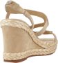 Alma en Pena Slangenwig sandaal met strass Beige Dames - Thumbnail 4