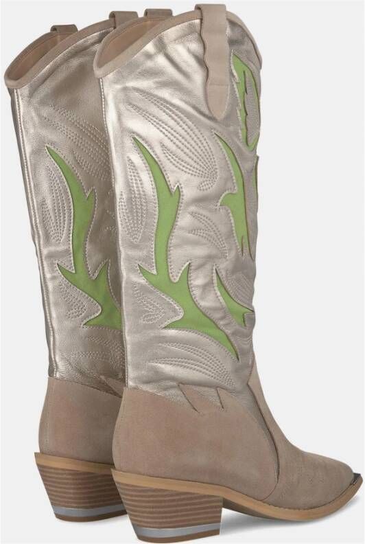 Alma en Pena Western Stijl Leren Cowboy Laarzen Green Dames