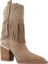 Alma en Pena Studded Fringed Enkellaarzen Beige Dames - Thumbnail 9