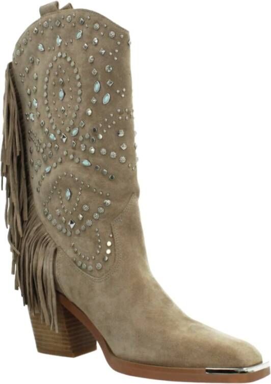 Alma en Pena Western Style Cowboy Boots Brown Dames