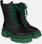 Alma en Pena Leren veterschoenen met platform Green Dames - Thumbnail 2