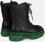 Alma en Pena Leren veterschoenen met platform Green Dames - Thumbnail 3