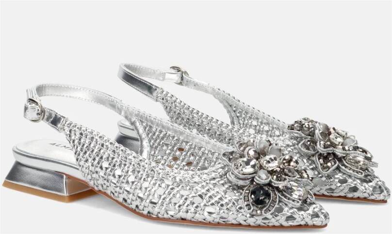 Alma en Pena Zilveren Ballet Flats voor de Zomer Gray Dames