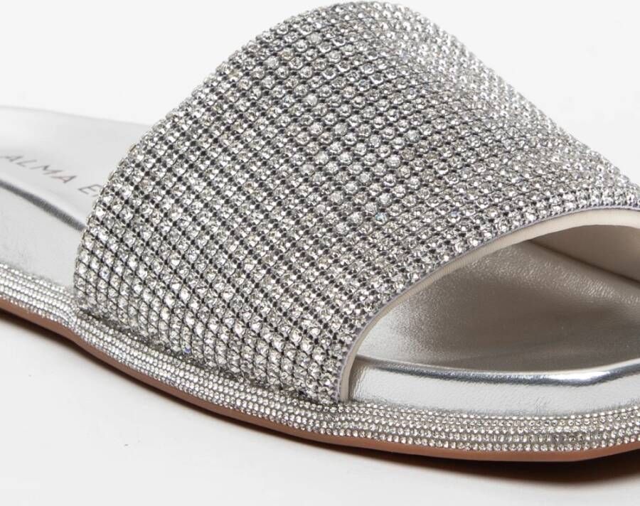 Alma en Pena Zilveren Strass Sandalen Gray Dames