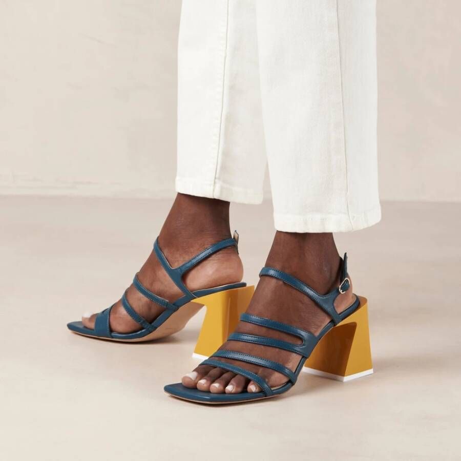 ALOHAS Aubrey Leren Sandalen Blue Dames