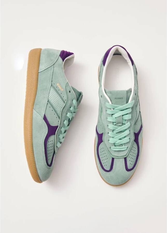 ALOHAS Blauwe leren sneakers Green Dames