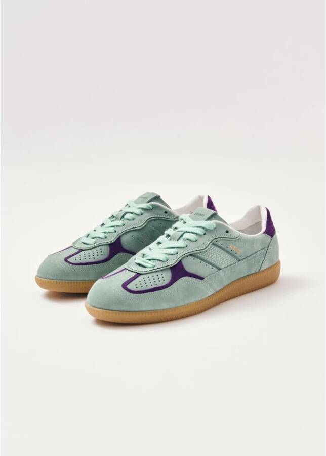 ALOHAS Blauwe leren sneakers Green Dames