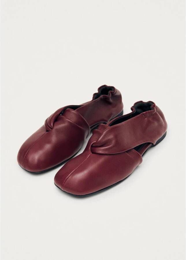 ALOHAS Burgundy Leren Ballet Flats Red Dames