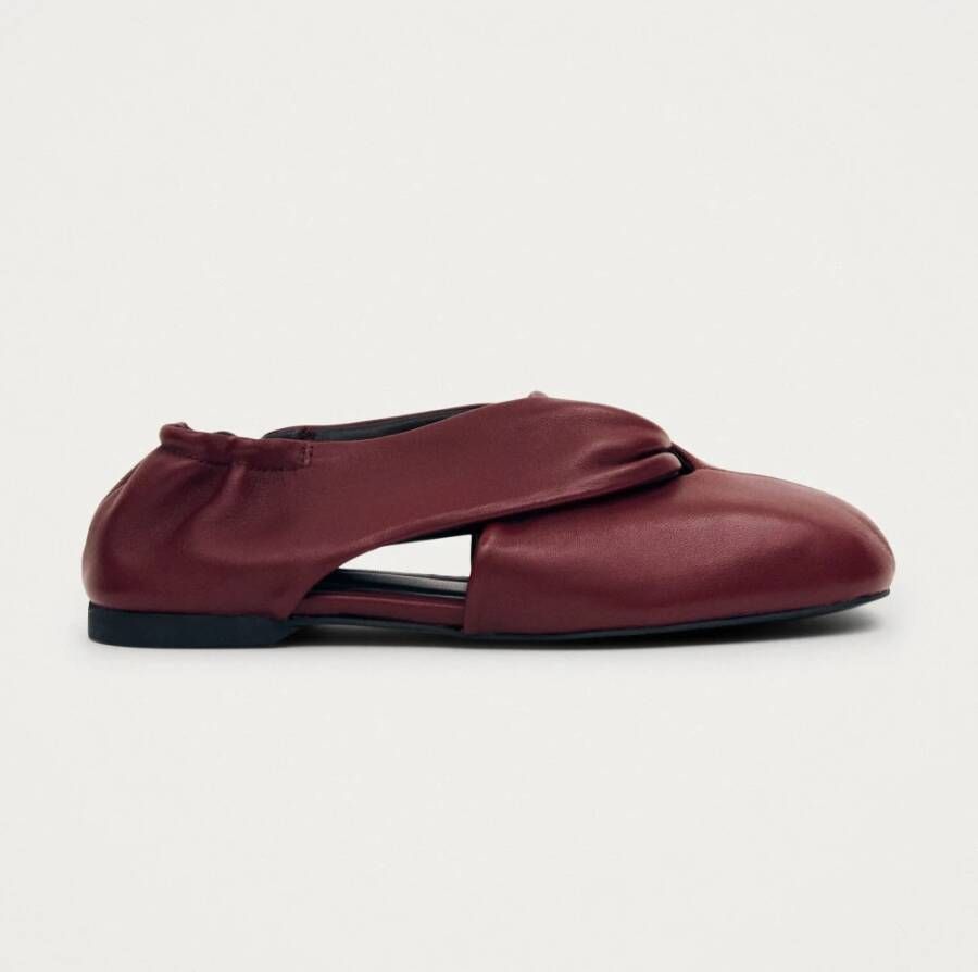 ALOHAS Burgundy Leren Ballet Flats Red Dames