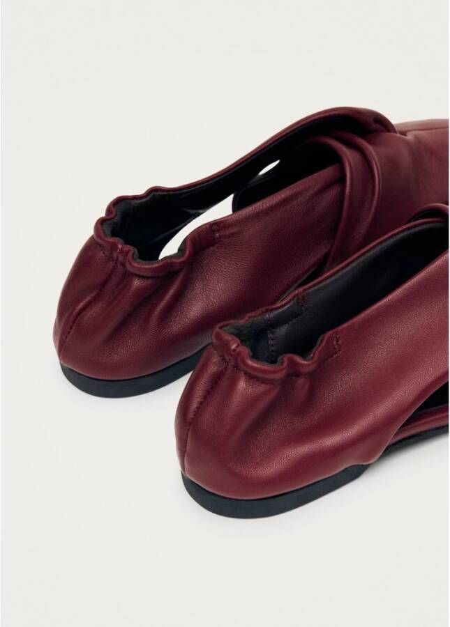 ALOHAS Burgundy Leren Ballet Flats Red Dames