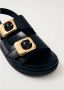 ALOHAS Daria Zwarte Leren Sandalen Black Dames - Thumbnail 4