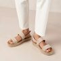 ALOHAS Dubbele riem sandalen Beige Dames - Thumbnail 3