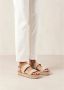 ALOHAS Dubbele riem sandalen Beige Dames - Thumbnail 4