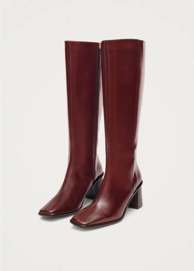 ALOHAS East Sleek Burgundy Leren Laarzen Red Dames