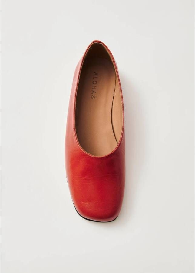 ALOHAS Edie Leren Ballet Flats Red Dames