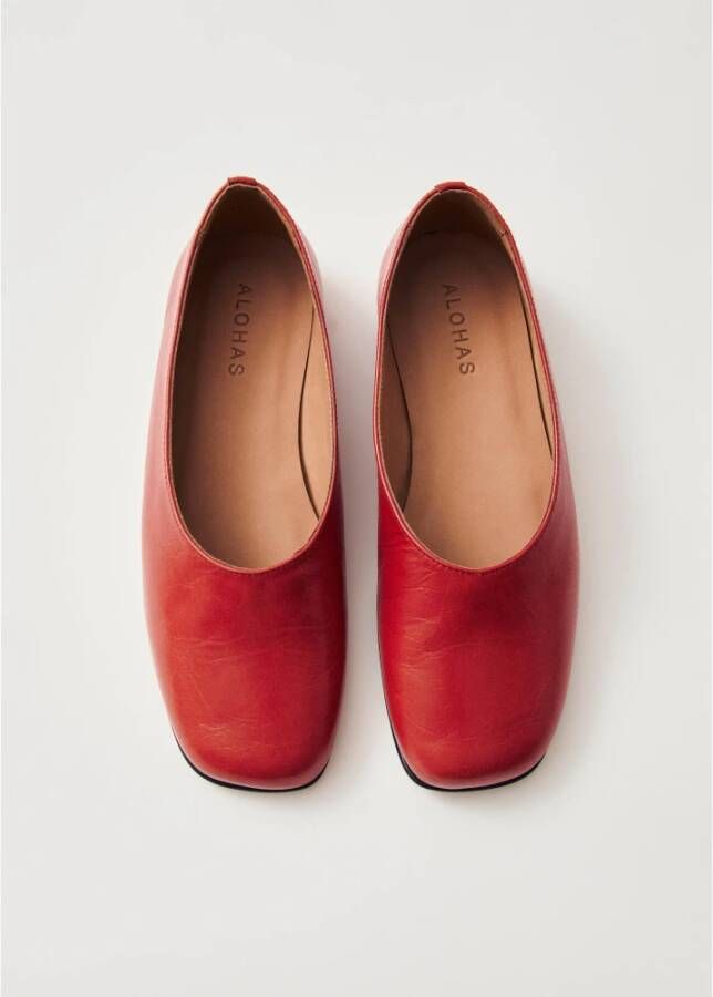 ALOHAS Edie Leren Ballet Flats Red Dames