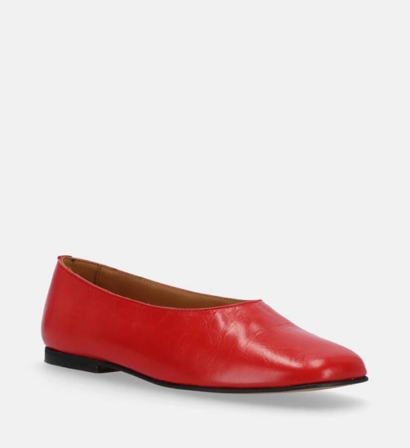 ALOHAS Edie Leren Ballet Flats Red Dames