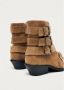 ALOHAS Eras Suede Tan Leren Enkellaarzen Brown Dames - Thumbnail 6