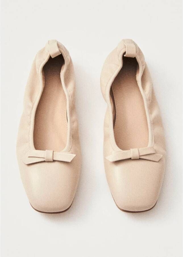 ALOHAS Freya Crème Leren Ballet Flats Beige Dames