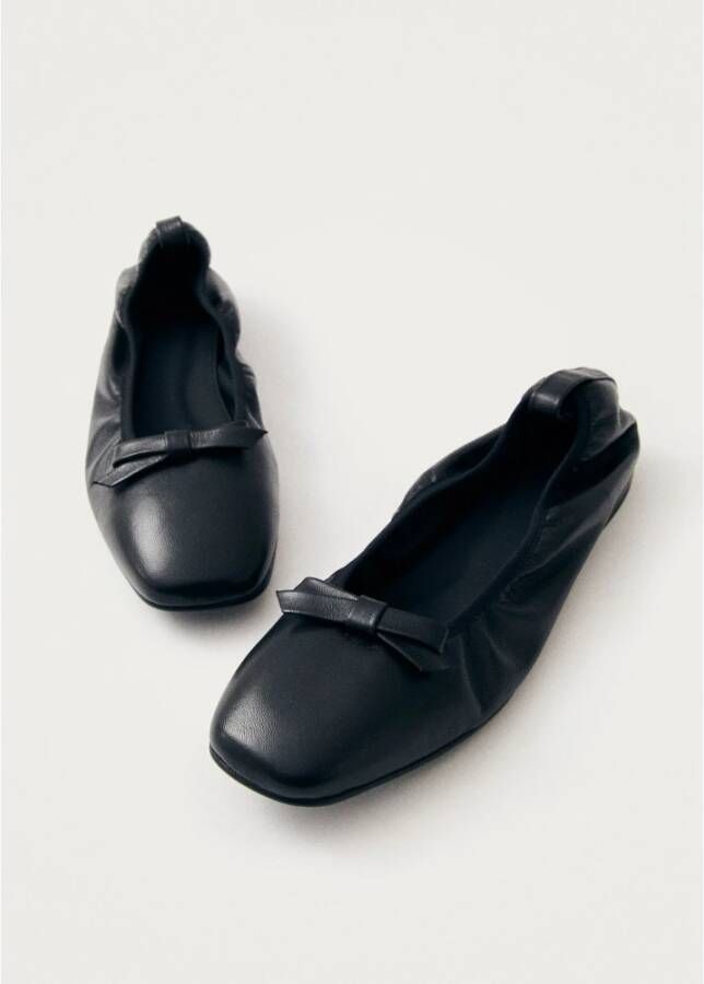 ALOHAS Freya Zwarte Leren Ballet Flats Black Dames