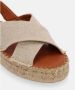 ALOHAS Gekruiste Platform Bicolor Beige Dames - Thumbnail 15