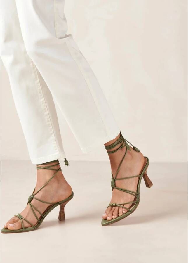 ALOHAS Belinda Leren Sandalen Green Dames