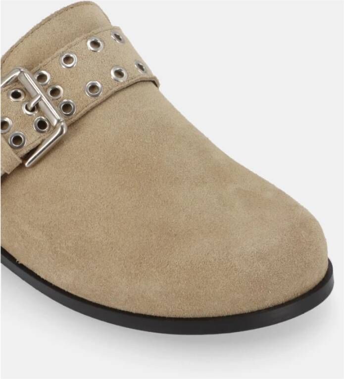 ALOHAS Halia Leren Muiltjes Beige Dames