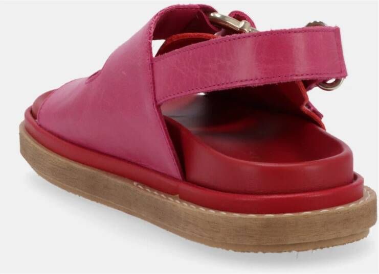 ALOHAS Harper Bicolor Magenta Leren Sandalen Red Dames