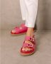 ALOHAS Harper Bicolor Magenta Leren Sandalen Red Dames - Thumbnail 4