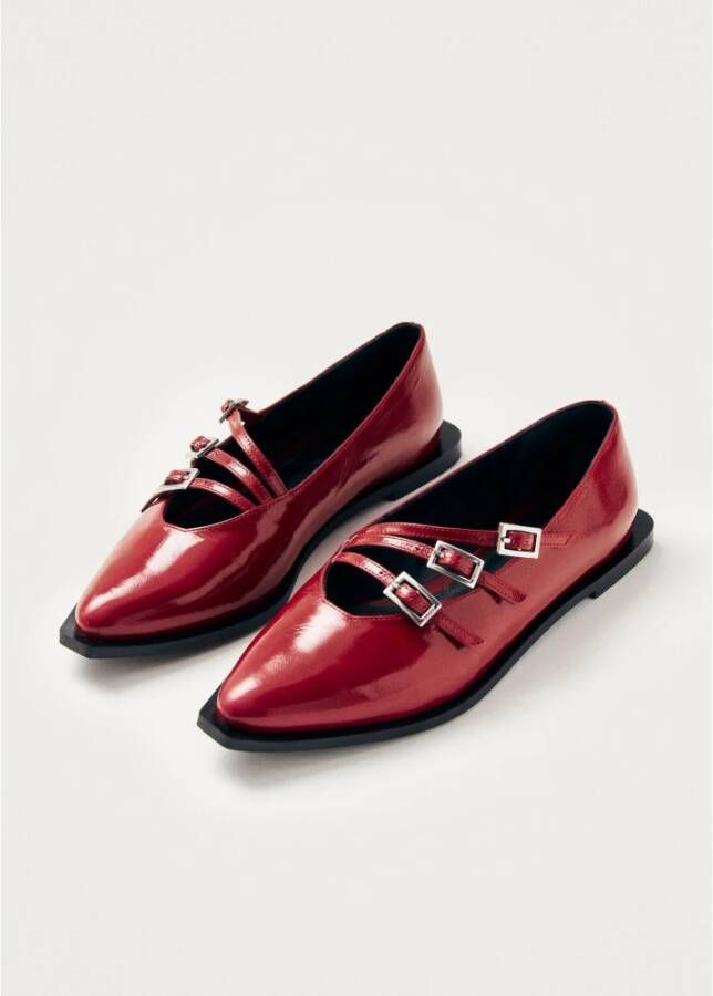 ALOHAS Jive Onix Rode Leren Ballet Flats Red Dames