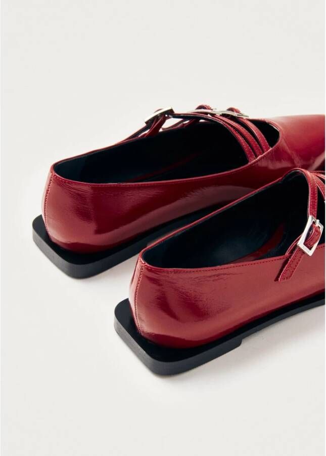 ALOHAS Jive Onix Rode Leren Ballet Flats Red Dames