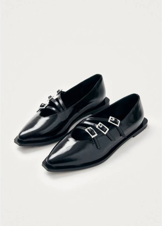 ALOHAS Jive Onix Zwart Leren Ballet Flats Black Dames