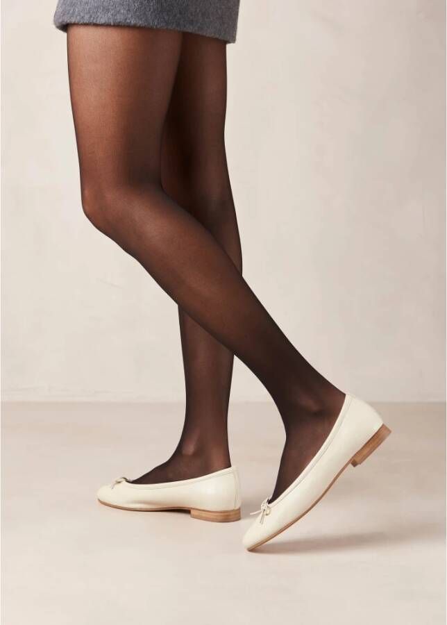 ALOHAS Leren balletflats White Dames