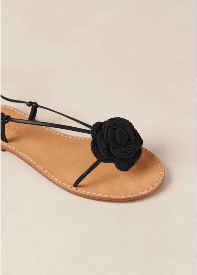 ALOHAS Leren sandalen Black Dames