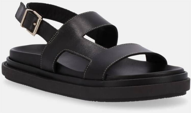 ALOHAS Lorelei Leren Sandalen Black Dames