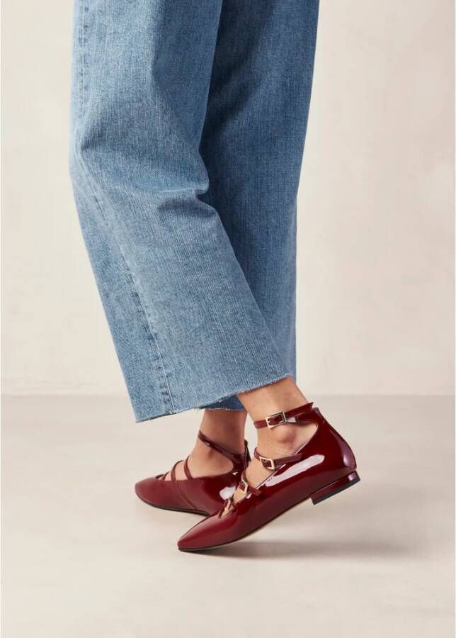 ALOHAS Luke Onix Wijn Bourgondië Leren Ballet Flats Red Dames