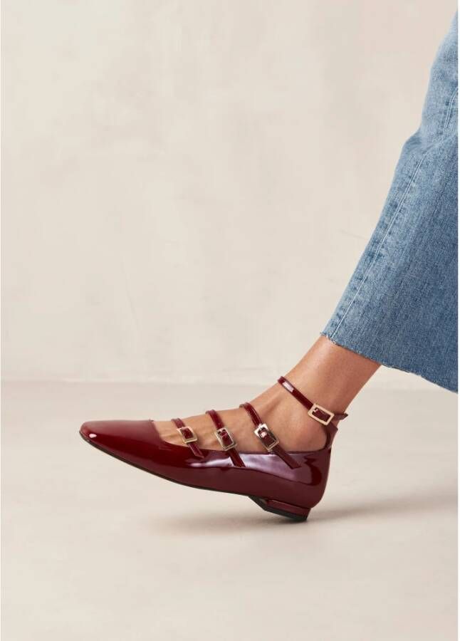 ALOHAS Luke Onix Wijn Bourgondië Leren Ballet Flats Red Dames