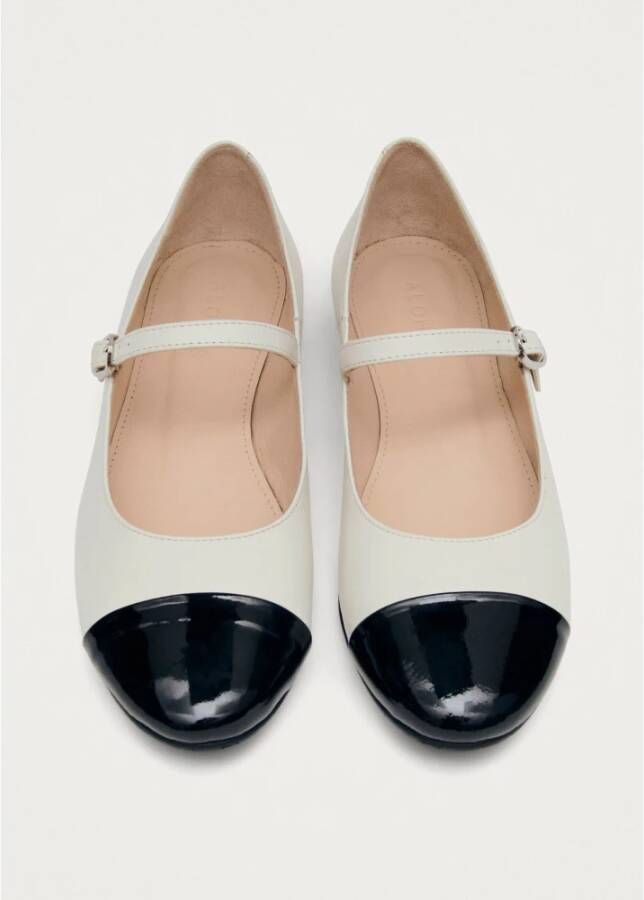 ALOHAS Musa Bicolor Leren Ballet Flats White Dames